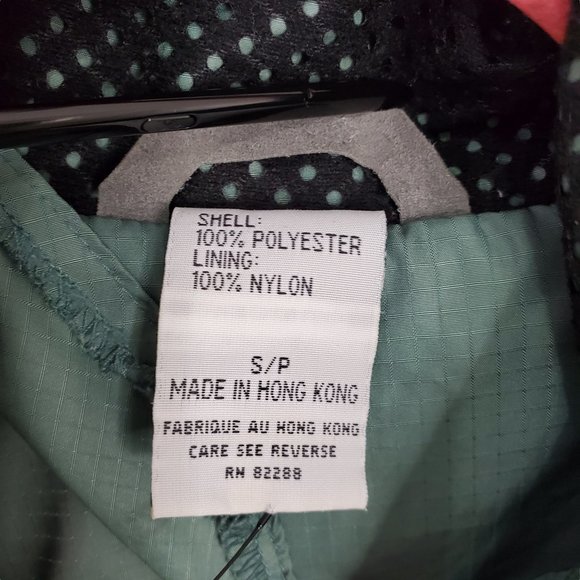 Moving Comfort Green & Grey Windbreaker w/ Hidden Hoodie Size Small - Picture 8 of 13